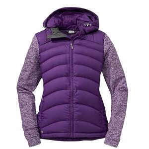 Outdoor Research Women's Plaza  purple zip front Hoody jacket with hood SZ large